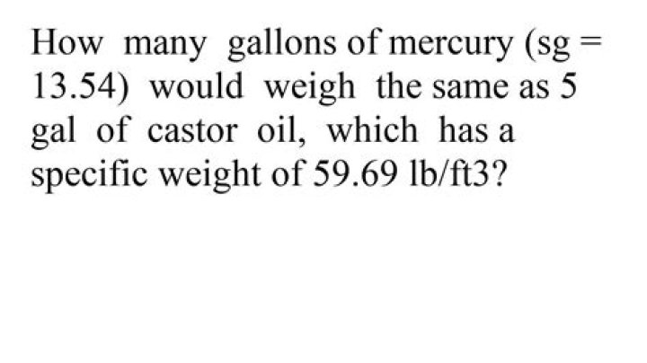 How Much Does A Gallon Of Mercury Weigh